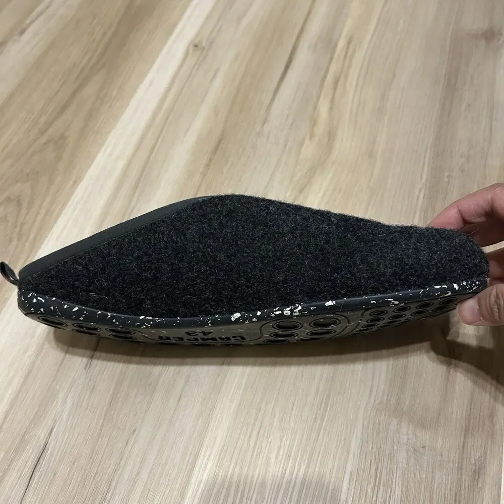 Camper Wabi Felt Wool Slippers Mens Size EU 43 US 10 Gray Slip On